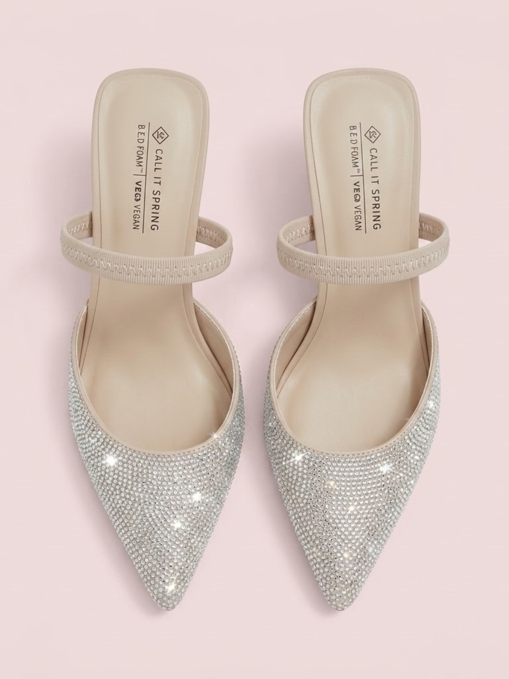 NWT Call It Spring Crystal-Embellished Pointed-Toe Heels